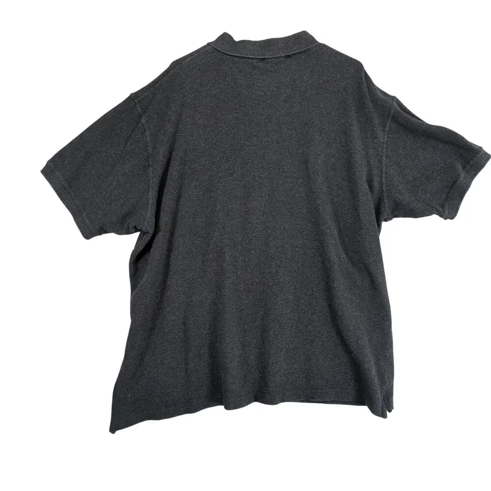 Y2K Banana Republic Men's XL Dark Charcoal‎ Textured Short Sleeve Polo Shirt